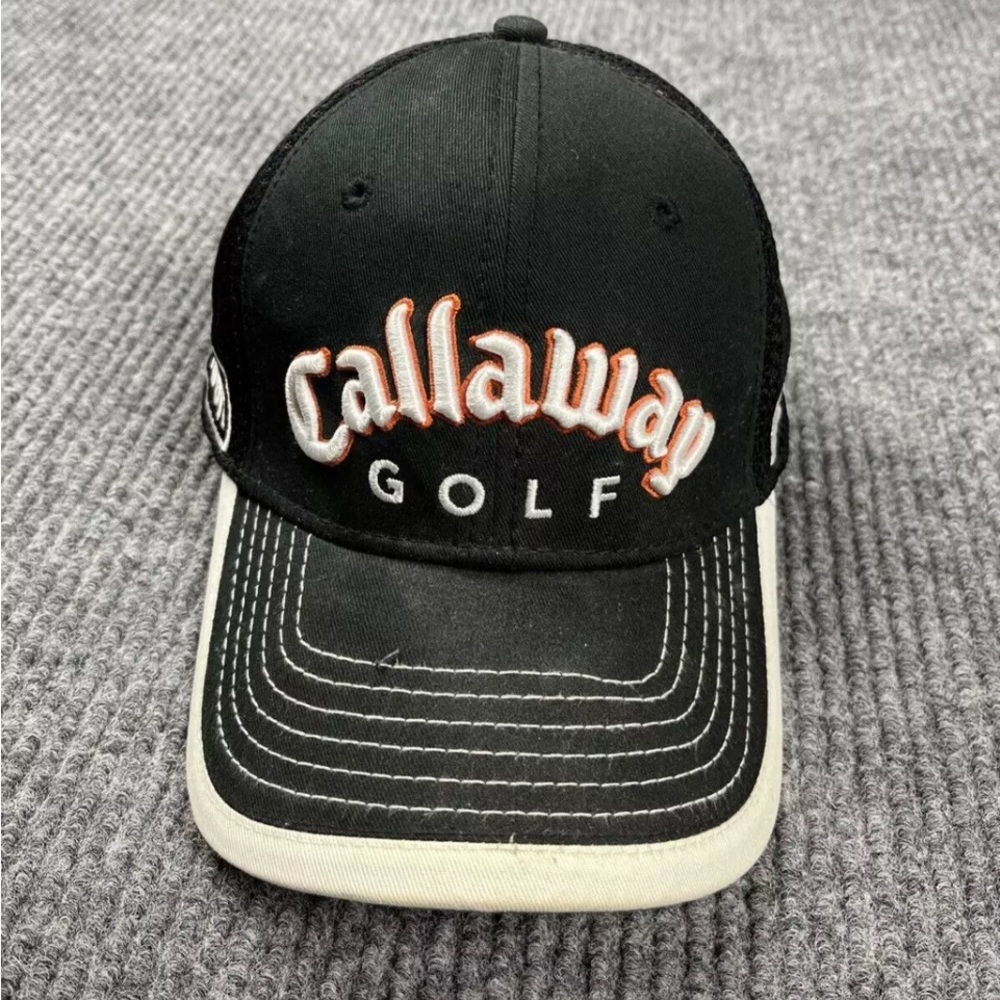 New Era Callaway Golf Strapback Cap Hat Black White FT-5 HX Tour